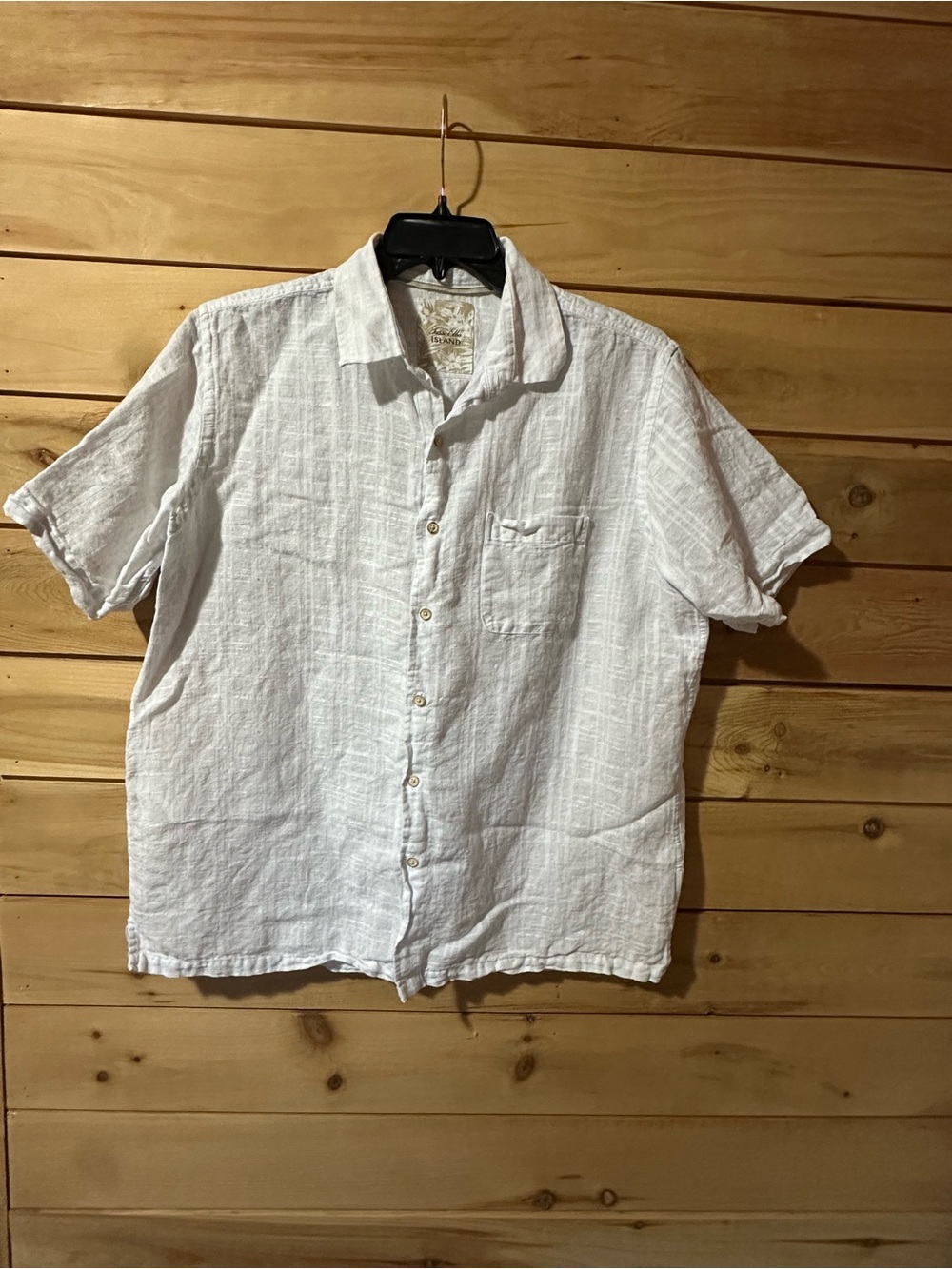 Tasso Elba Island Cotton Short Sleeve Button-Up Shirt Men's Large